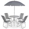 Day and Night - Day and Night Garden Dining Set 6 Pieces Steel and Gray Textilene