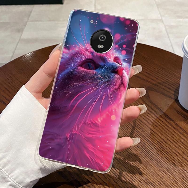 Case For Motorola Moto G5/Moto G5 Plus/Moto X 2017/Moto G5S/Moto G5S Plus Clear Silicone Soft TPU Cover Cute Cat Protective Case