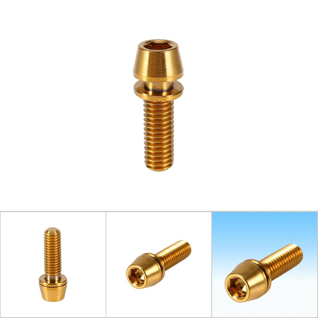Титановый сплав велосипедный титановый болт с конической головкой и шайбой для горного велосипеда(золотой)