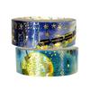 Made In Japan Kenji Miyazawa Foil Sparkling Masking On the Galactic and Shinzi 3m Roll Seal-do Tape, "Night Railroad" "Yama-nashi," 2-Roll Set, Katoh,