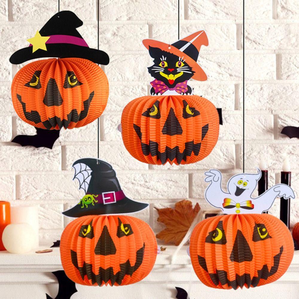 Spider Halloween Paper Pendant Ghost Pumpkin Lantern Festive Halloween Party Prop Indoor