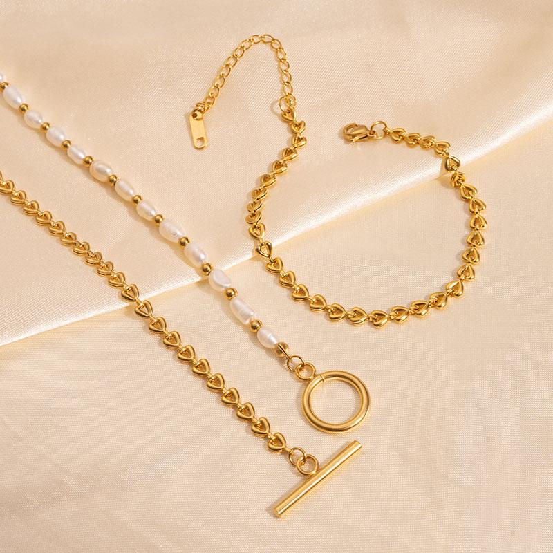 Нержавеющая сталь 316L Застежка OT Жемчужные ожерелья Браслеты Foxanry Креативные Модные Элегантные Не выцветающие Свадебные украшения Подарки EL0101