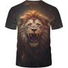 Летний топ с круглым вырезом и 3D-принтом в виде льва, модная повседневная мужская футболка с коротким рукавом