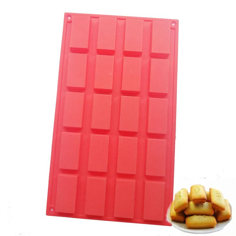 20 Cavity Financier Silicone Cake Mold French Dessert Tools Gold Bricks Chocolate Mold DIY Baking Cake Tools