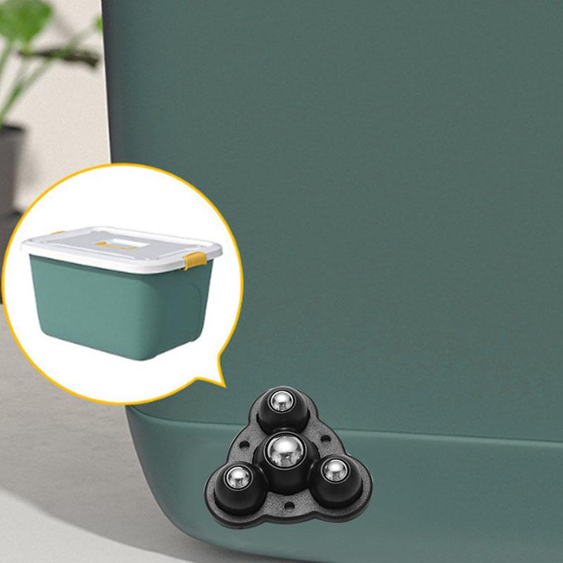 4 шт. Самоклеящиеся шариковые бесшумные универсальные колеса с 3 бусинами для мебели, колеса из нержавеющей стали, вращение на 360°