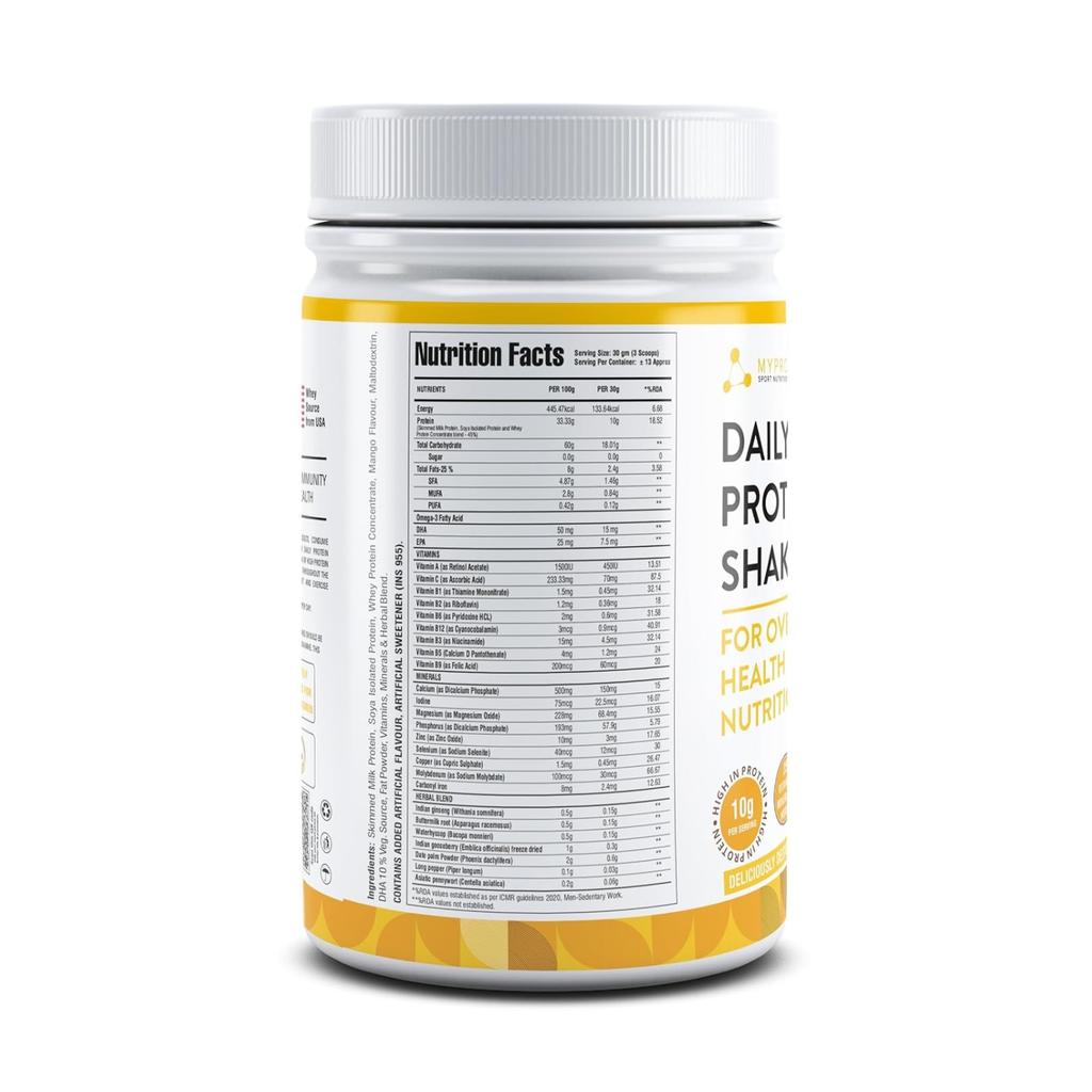 Протеиновый коктейль Манго (400 г), Daily Protein Shake (Mango Milkshake),  Mypro Sport Nutrition