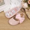 Spring & Autumn PU Soft Sole Bowknot Toddler Shoes - Breathable, Non-slip Magic Tape Princess Baby Shoes