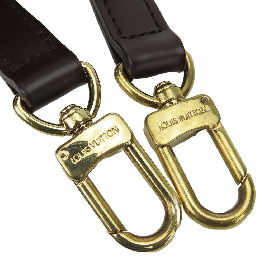 Used LOUIS VUITTON Shoulder Strap Leather Brown For Damier