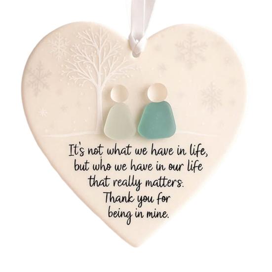 Sea Glass Art Christmas Ornament Handmade Sea Glass Bird/Tree/Turtle/Hot Air Balloon Hanging Ornaments for Xmas Tree Holiday Home Party Decor