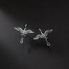 Retro Ear Studs Chinese Style Vintage Earrings Delicate Crane Stud Earrings  Party