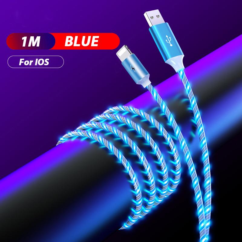 VAORLO Светящийся зарядный кабель Micro 8Pin 5A Type-C USB зарядное устройство Высокая совместимость для Android XiaoMi Huawei iphone 11 12 13