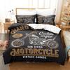 Motorcycle Duvet Cover Dirt Bike Extreme Sports Theme Motocross Racer King Queen Size for Boy Girl Adult for Bedroom Decoration
