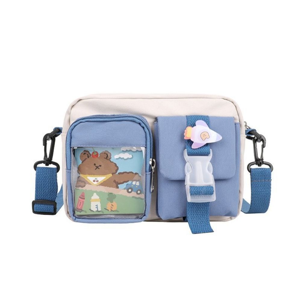 Карманная прозрачная сумка через плечо из ПВХ, студенческая сумка кроссбоди, милая маленькая квадратная сумка в стиле Харадзюку, для девочек