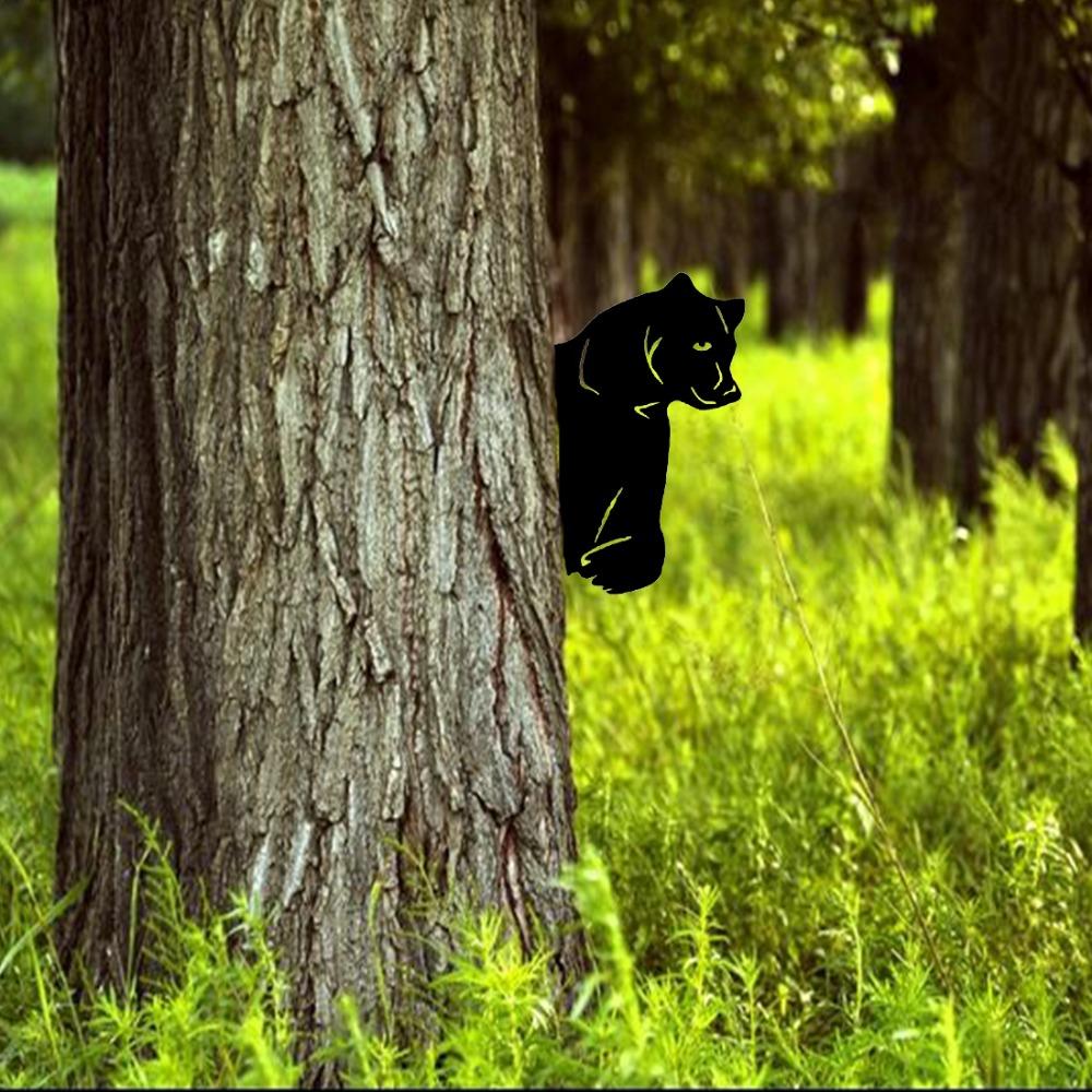 Bear Shape Iron Silhouette Outdoor Garden Fence Decorations Wall Art Home Decoration for Garden Party Décor