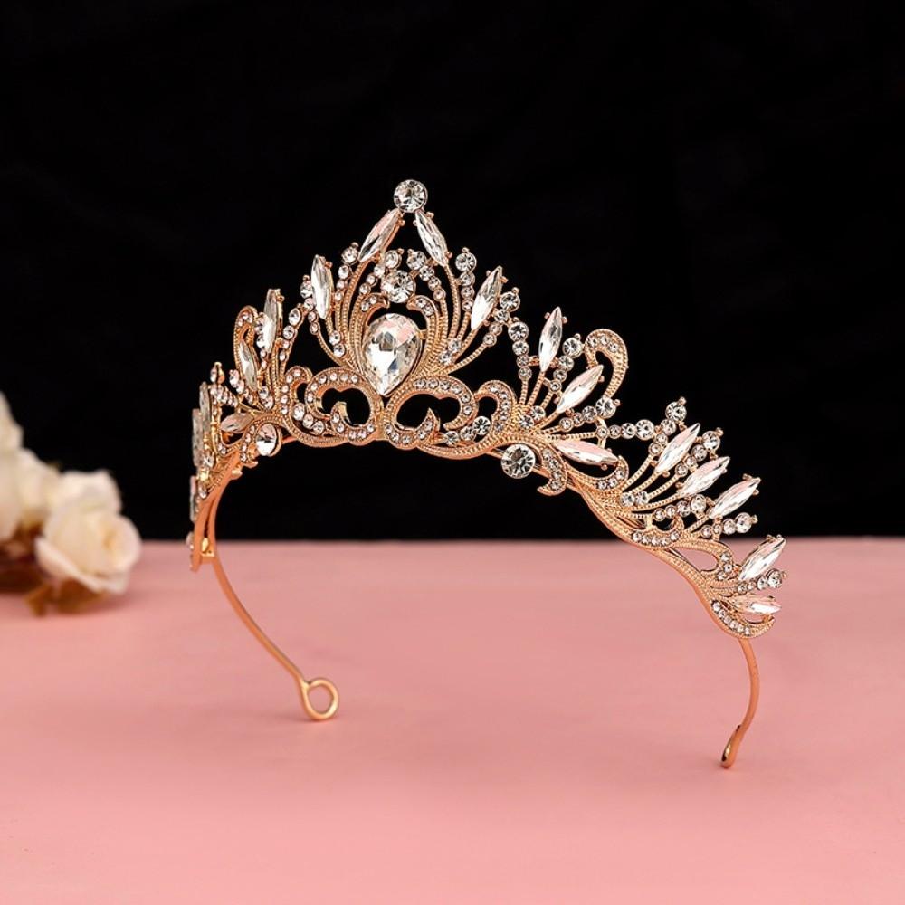 Elegant Baroque Crown Vintage Princess Rhinestone Tiara Ancient Greece Tiara Birthday Head Jewelry