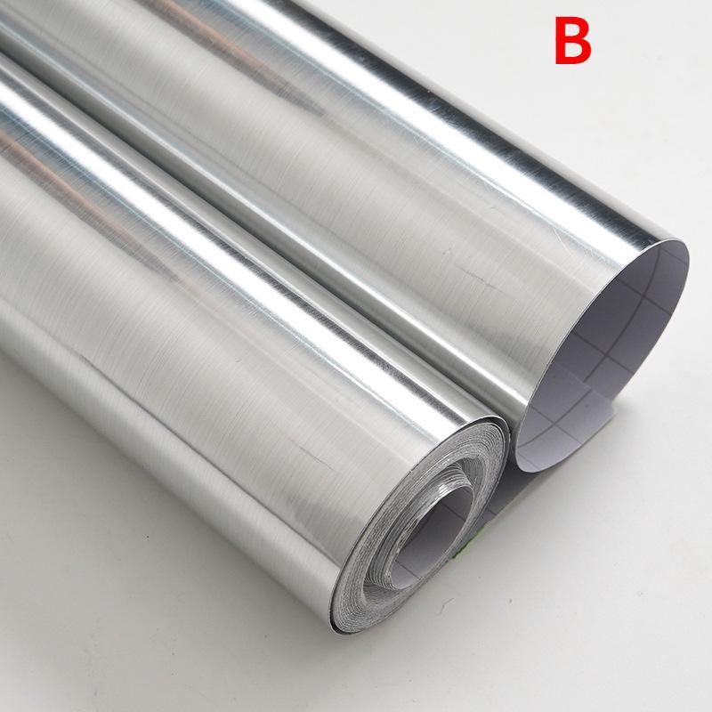 Обои в металлическом стиле, декоративная пленка для очистки и наклеивания, матовая серебряная/золотая контактная бумага, ПВХ, водонепроницаемая, бытовая техника, наклейка «сделай сам»