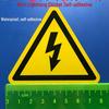 10 Yellow PVC Warning Stickers - 35mm, Electric Shock Hazard for Electrical Cabinets