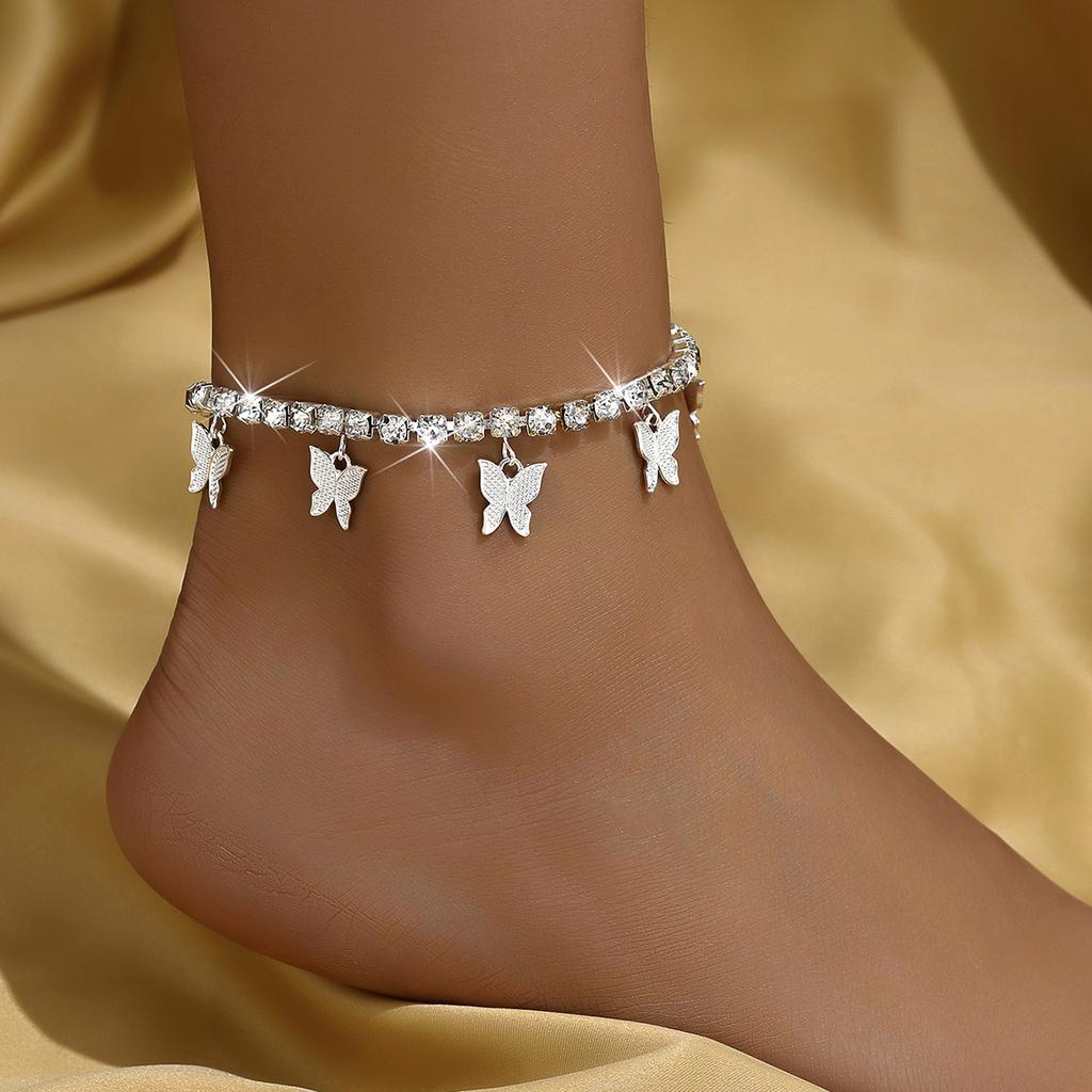 1PC Women's Fashion Trendy Butterfly Foot Chain Jewelry Accessories Suitable for Date, Party, Festival Gifts-6028