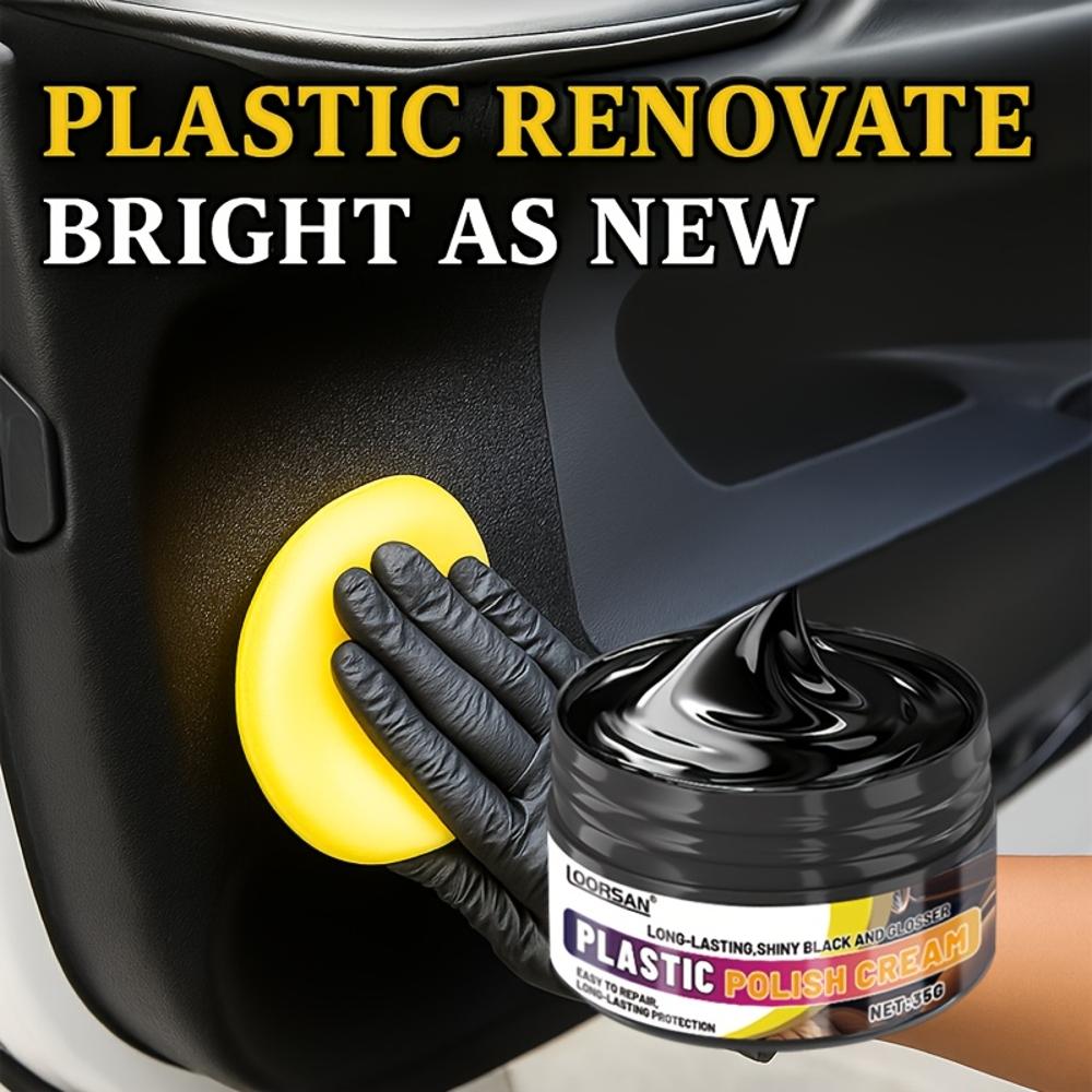Universal Car Interior Plastic Renewal Wax - Scratch Repair and Shine Enhancer, Tire Rim Coating Suitable for Dashboard, Seats,