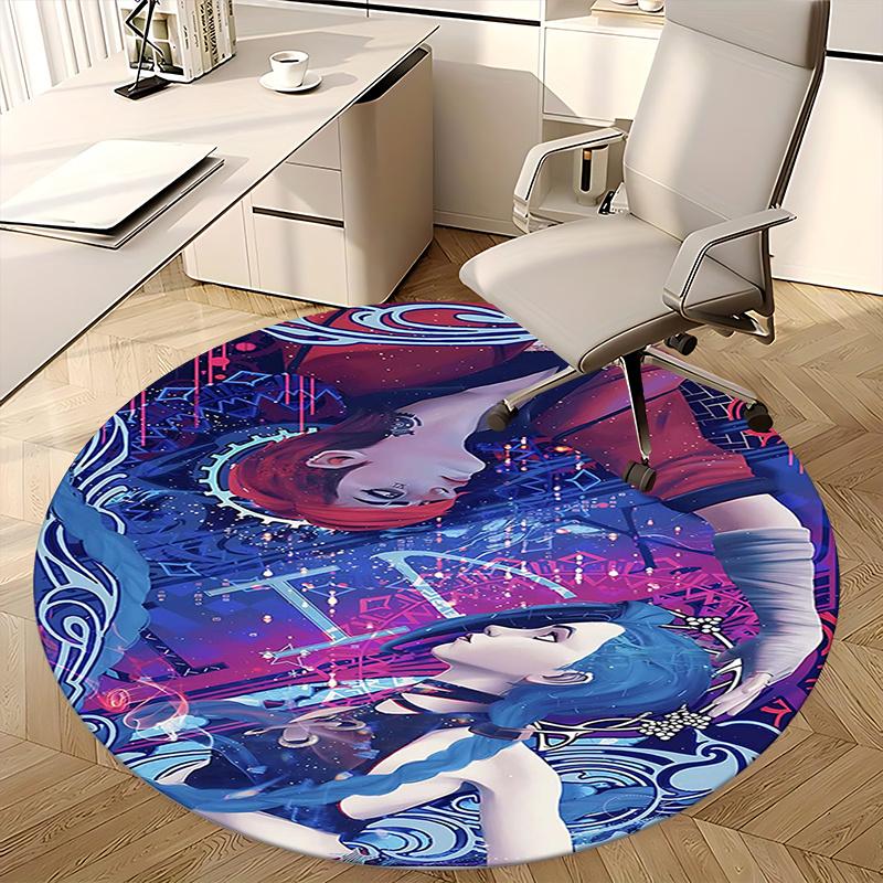 Jinx (League of Legends) Chair mat Round Rug Office carpet, Non slip, Suitable for Living Rooms, Bedrooms Decor 1205534a