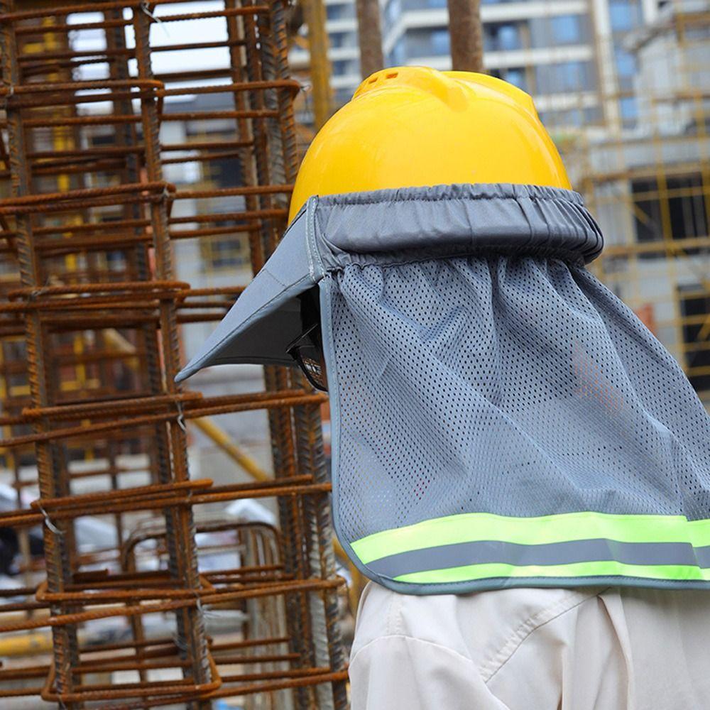 Netting Reflective Hat Brim Breathable Safety Helmet Sunshade Reflective Stripe Cap Cover  Travel