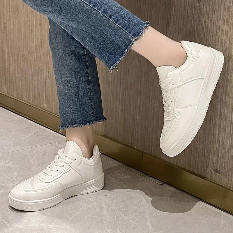 2024 Весна и Осень Новый Стиль Модные и Удобные Белые Туфли Женские Спортивные Туфли Весна и Осень Повседневные