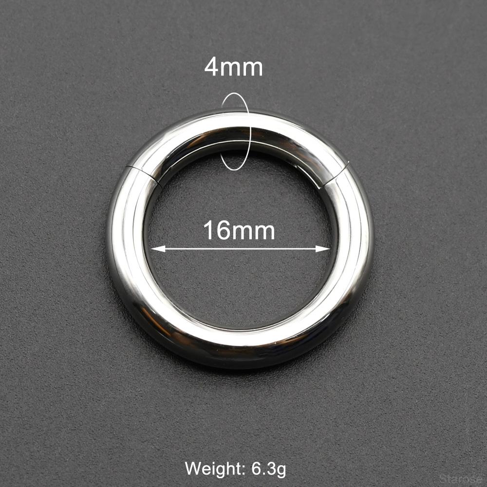Smooth Hinged Stainless Steel Segment Hoop Ring 00G Large Size Septum Clicker BCR PA Piercing Nose Ring Ear Stretcher Weights
