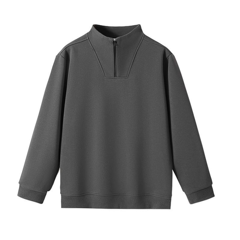 Womens Oversized Half-Zip Pullover Sweatshirt With Ribbed Cuff Hem Cotton Blend Fall Winter Casual Top