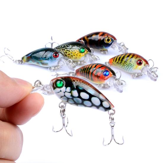 MUQZI Sports Accessory 6Pcs 4.5cm 4g Fishing Artificial Hard Lifelike Lure Wobbler Water Fish Swim Bait