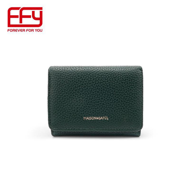 Женский кошелек тройного сложения с японским узором «Личи»: Высококачественный кошелек для монет большой вместимости с отделениями для нескольких карт.