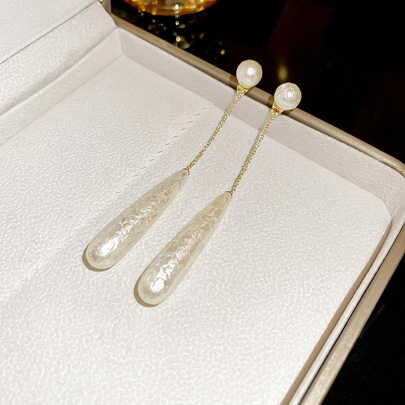 Французские серьги-кисточки с геометрическими жемчужинами из серебряной иглы - Роскошные модные серьги с высококлассным дизайном