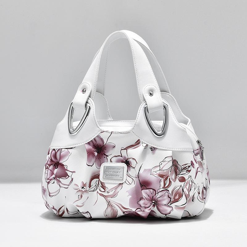 Retro Totes Bags for Women Trendy Vintage Print Flower Handbag Female