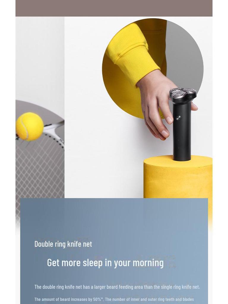 Электробритва для мужчин Xiaomi S300 — портативная, перезаряжаемая, многофункциональная, моющаяся, с тремя головками.