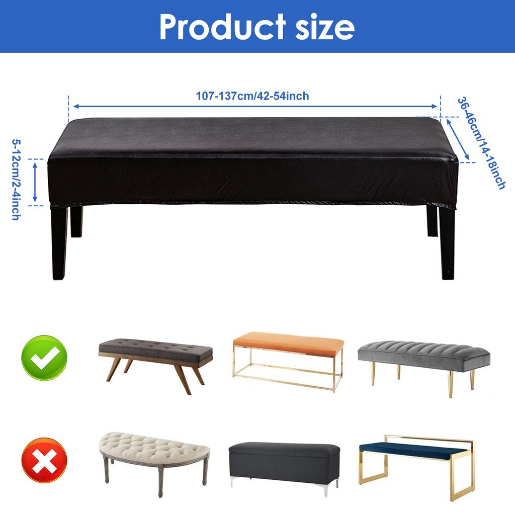 Стрейчевый чехол на скамью ПУ Чехол на скамью для столовой Элегантный чехол-накидка на скамью Защита сиденья Защита от грязи Пылезащитный Чехлы для стула пианино