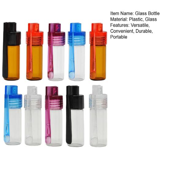 Стеклянная бутылка с ложкой, 10 шт., портативная бутылка для приправ, небольшой контейнер для приправ для путешествий