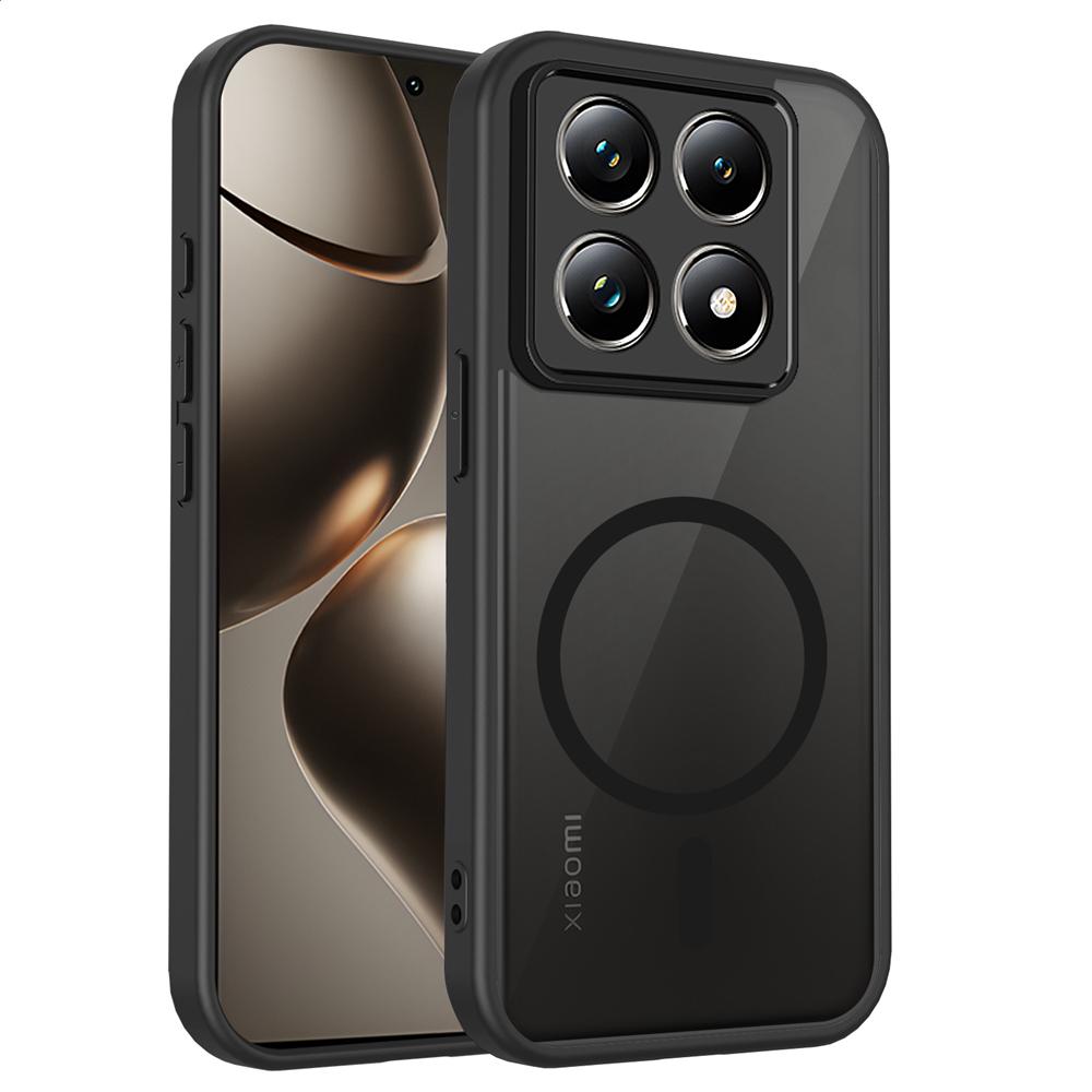 KEYSION Магнитный чехол для телефона для Xiaomi 14T Pro 5G Силикон+ПК Матовый Полупрозрачный Прозрачный Ударопрочный Задняя крышка для Xiaomi 14T