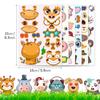 6 картинок/в упаковке Красивые животные Бегемот Корова Жираф Мультяшный коллаж Детское образование Украшение Наклейки
