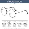 Fashion Vintage Round Eye Protection Ultra Light Frame Anti-Blue Light Eyeglasses Metal Glasses