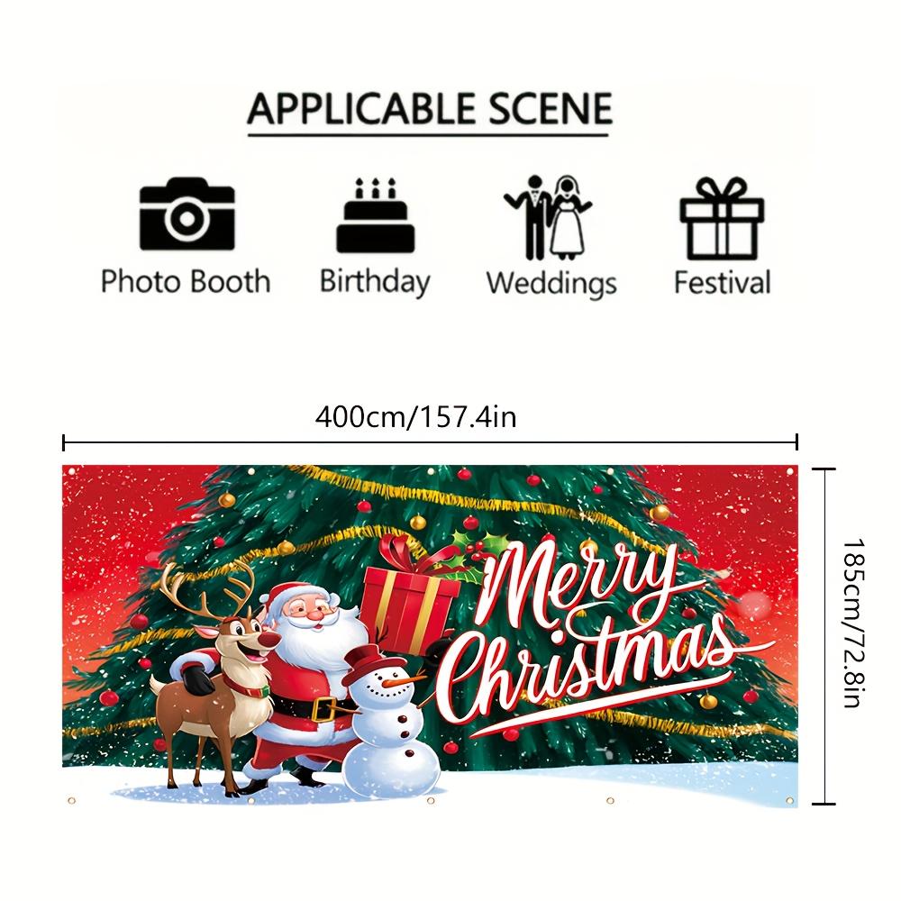 Holiday Christmas garage banner durable polyester fiber suitable for photo booths birthdays weddings and holidays