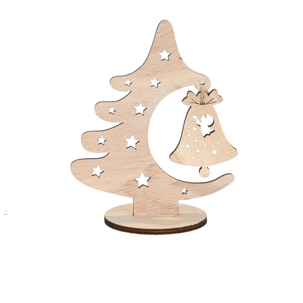 DIY Xmas Tree Ornaments Wooden Merry Christmas Decor Home Desktop Decor
