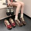 New Fashionable Versatile Flat-bottomed Breathable Casual Women's Shoes Board Shoes Autumn Shoes Round Head Lace-up