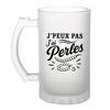 Verre À Bière - PLANETEE - J'peux Pas Minimaliste - Givré - Verre Trempé 470 Ml - 15 Cm