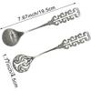 2Pcs Vintage Coffee Stirrer Spoon 18/10(304) Stainless Steel Slotted Sugar Spoon Retro Royal Hollow Out Handle Teaspoon for Dessert Ice Cream