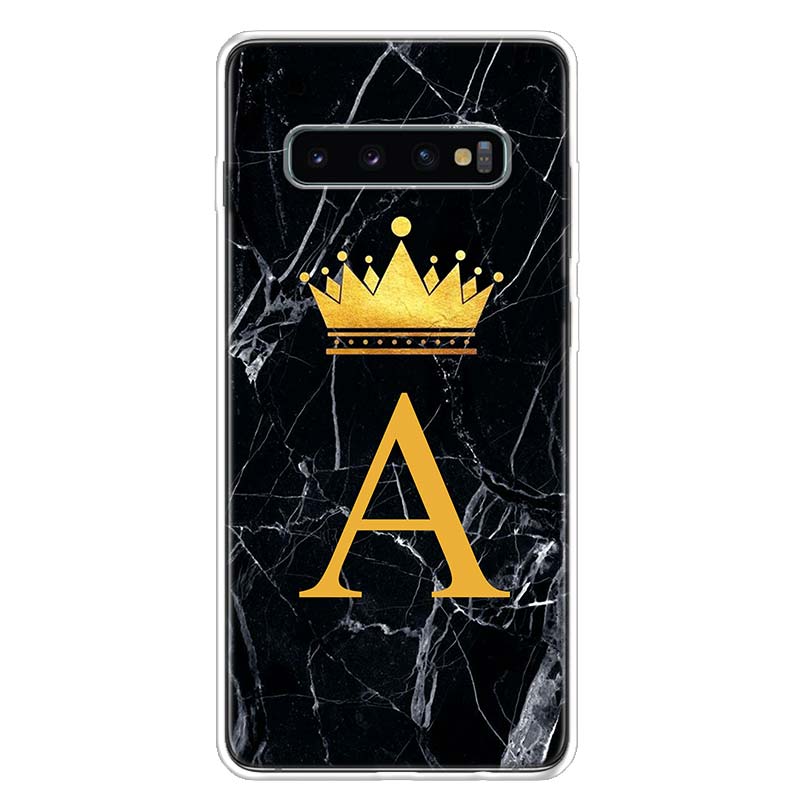 Чехол для телефона с буквенным алфавитом и короной AJ для Samsung Galaxy S10 Plus S20 FE S21 S22 Ultra S10E S9 S8 + S7 Edge J4