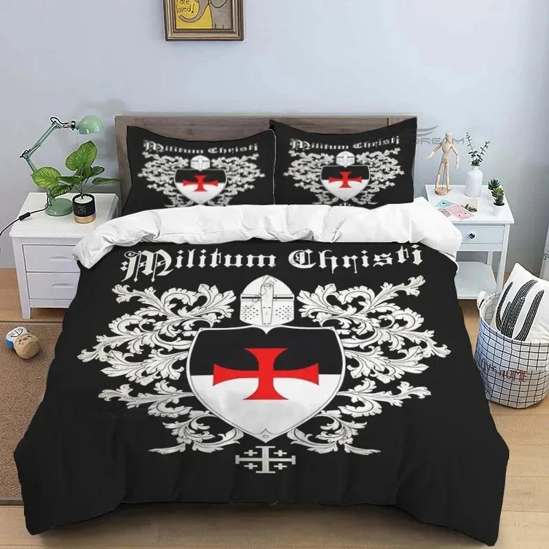 Medieval Knights Templar Comforter Bedding Set King Size Duvet Cover Quilt Pillowcase