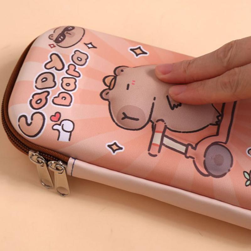 3D Capybara Pencil Case Drop Resistant Waterproof Student School Supplies Large Capacity Multifunctiona Pen Pouch Stationery