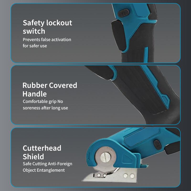 18V Power Tool Cordless Electric Carpet Scissors Multi Functional Pruner Round Knife Handheld Cutting Cloth Scissors