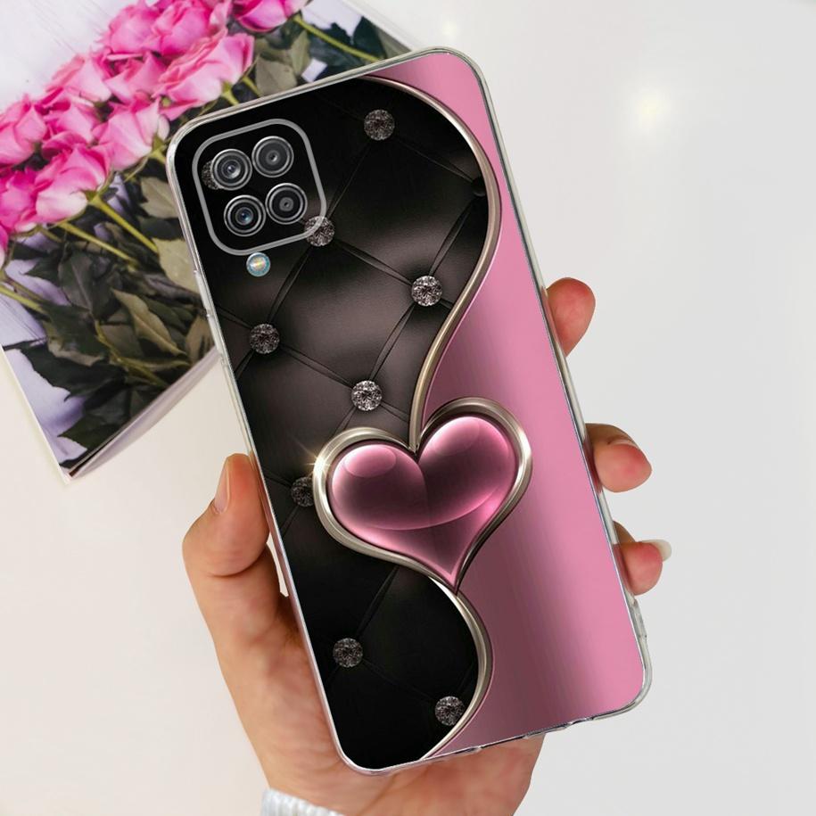 Чехол для Samsung Galaxy A12 Прозрачная накладка Модный Цветок Тонкий Мягкий ТПУ Чехол для Телефона Для Samsung A12 SM-A125F M12 F12 A 12 Capa