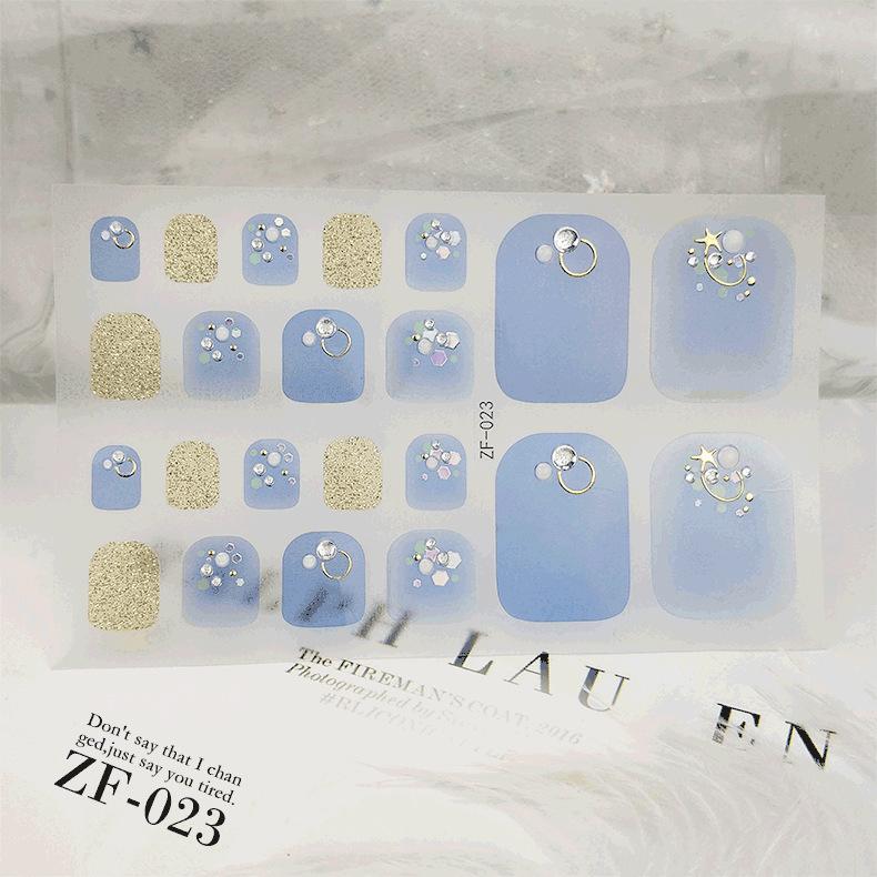 New Foot Stickers, Nail Art Stickers, Waterproof Onion Powder 5D Imitation Diamond Toenail Stickers