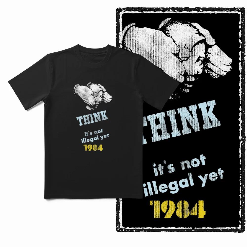 2026 Coolmind U0014-T2 1984 Футболка унисекс с графическим принтом, круглый вырез, свободная футболка для мужчин и женщин, хлопковые футболки